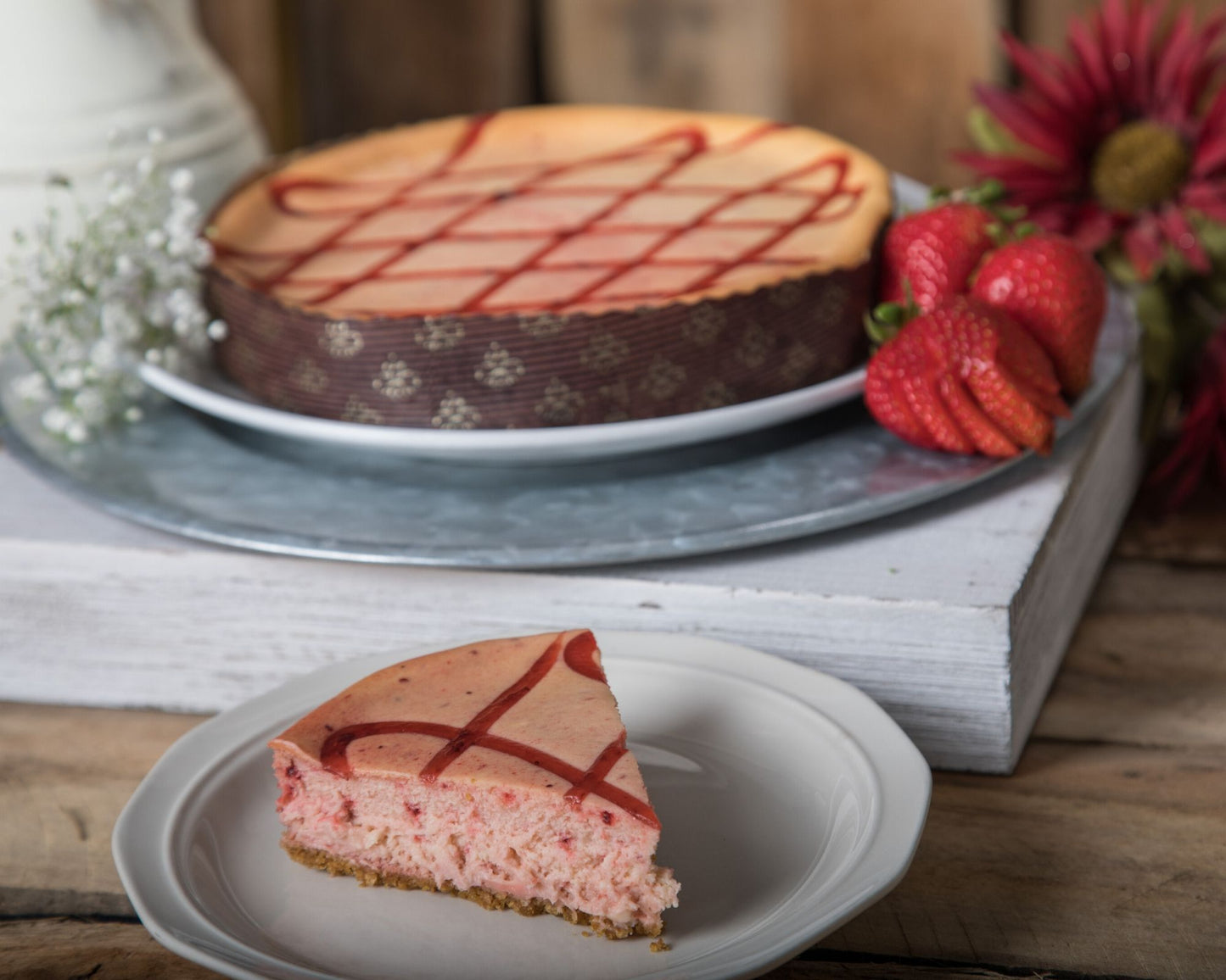 Strawberry Swirl Cheesecake